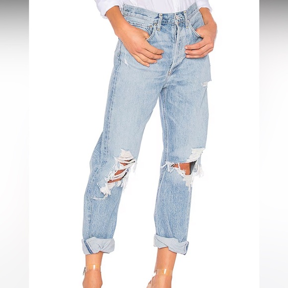 AGOLDE 90's Mid Rise Loose Fit Jeans in Fall Out Wash - Picture 3 of 12